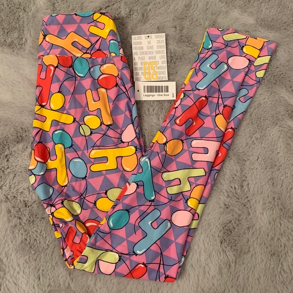 LuLaRoe Pants - LuLaRoe Number 4 Balloon Party One Size Leggings
